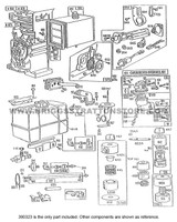 Parts lookup 7 HP Briggs and Stratton Carburetor 390323 OEM diagram