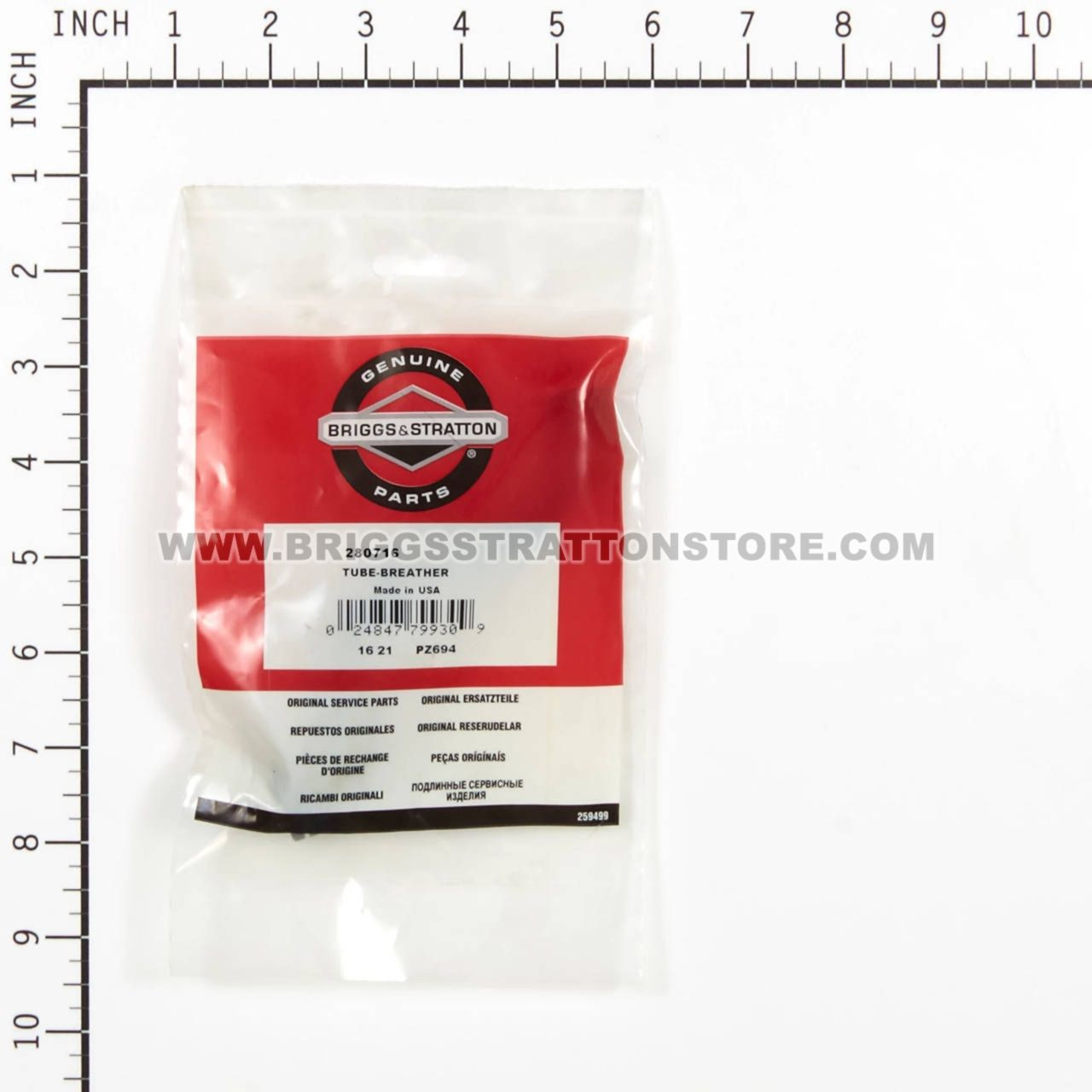 Genuine Briggs & Stratton OEM Breather Tube - Part #692937