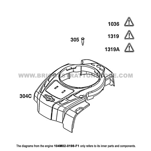 Briggs And Stratton 104M02-0198-F1 - Engine W-26 163 Cc Toro Pp Sp - Image 12