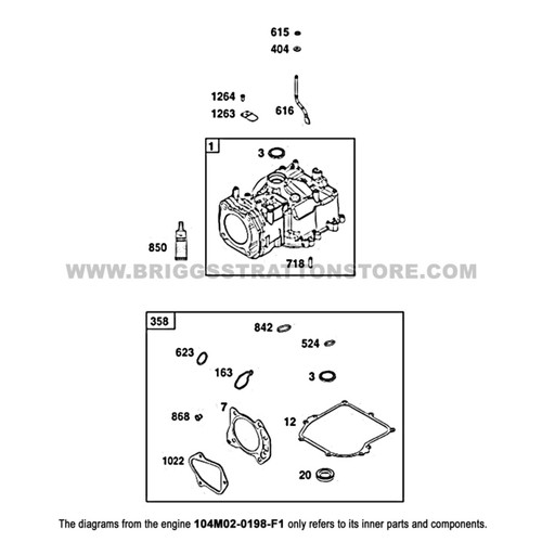 Briggs And Stratton 104M02-0198-F1 - Engine W-26 163 Cc Toro Pp Sp - Image 17