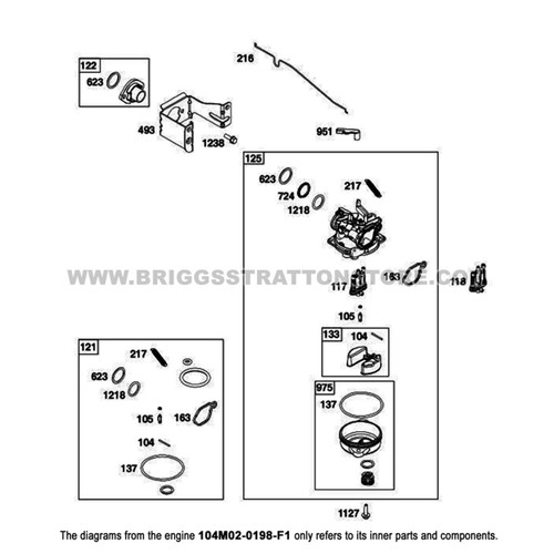 Briggs And Stratton 104M02-0198-F1 - Engine W-26 163 Cc Toro Pp Sp - Image 19