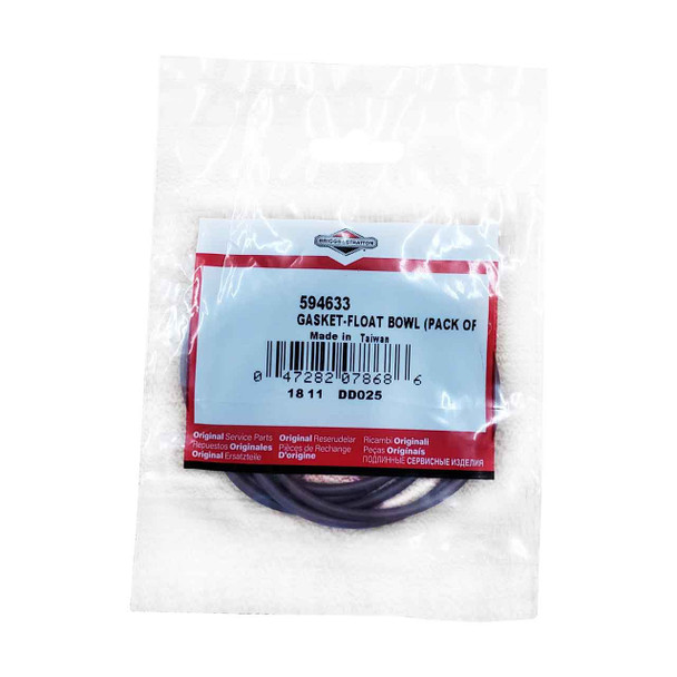 594633 Gasket-Float Bowl (Pack Of 5) - Briggs and Stratton - Genuine OEM Part