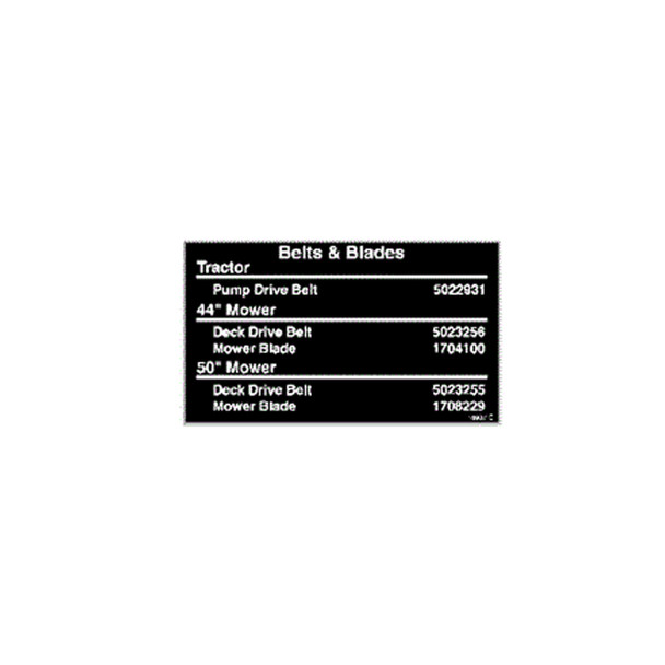 Briggs And Stratton 5102158Yp - Decal Belt & Blade (Briggs Oem Part)