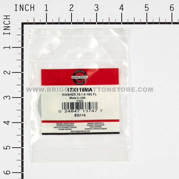 BRIGGS & STRATTON WASHER.76-1.6 16G FL 17X115MA - Image 3 BRIGGS & STRATTON WASHER.76-1.6 16G FL 17X115MA - Image 3