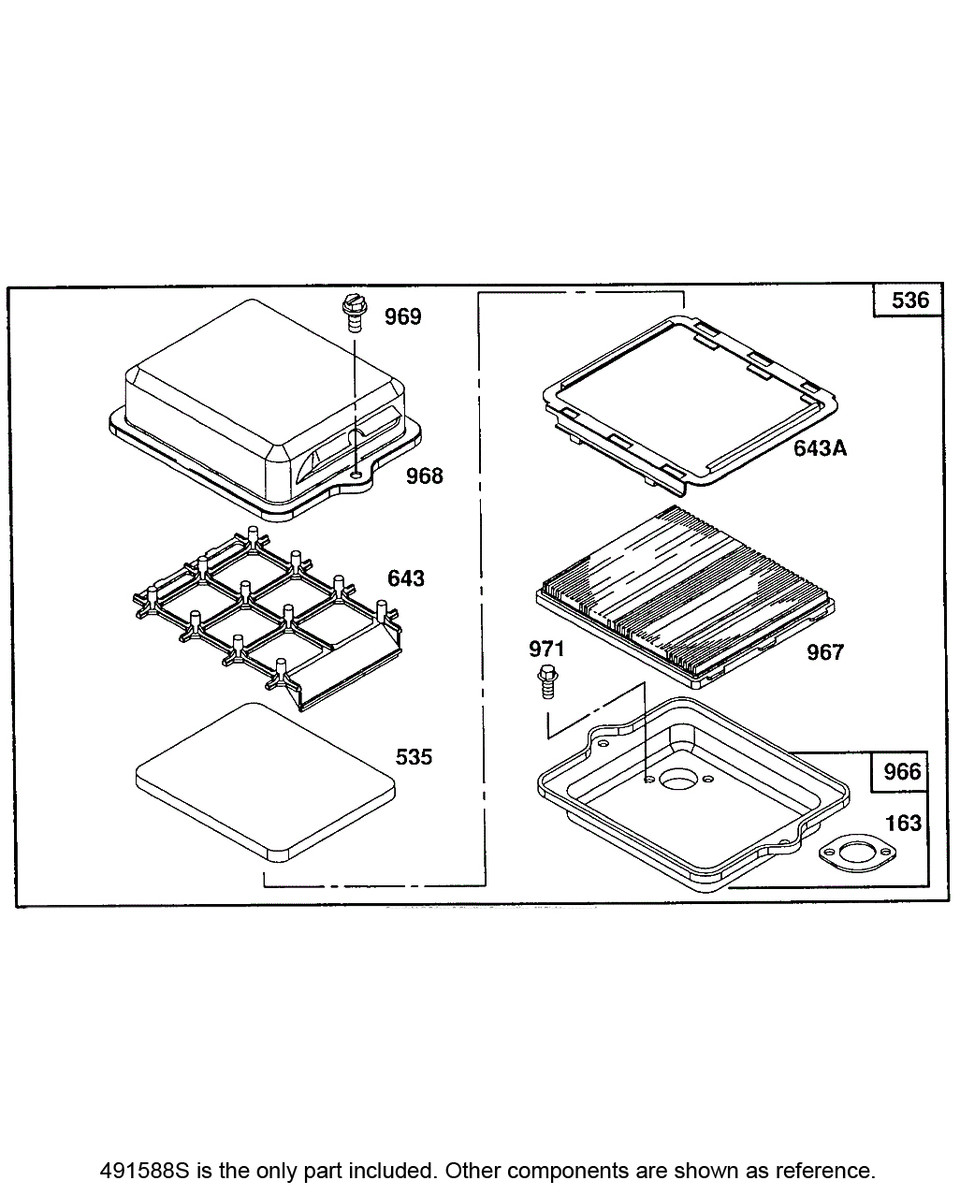 491588S Briggs and Stratton FilterA/C Cartridge Briggs Parts
