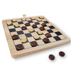 WOOD 2-IN-1 CHECKERS AND TIC-TAC-TOE SET