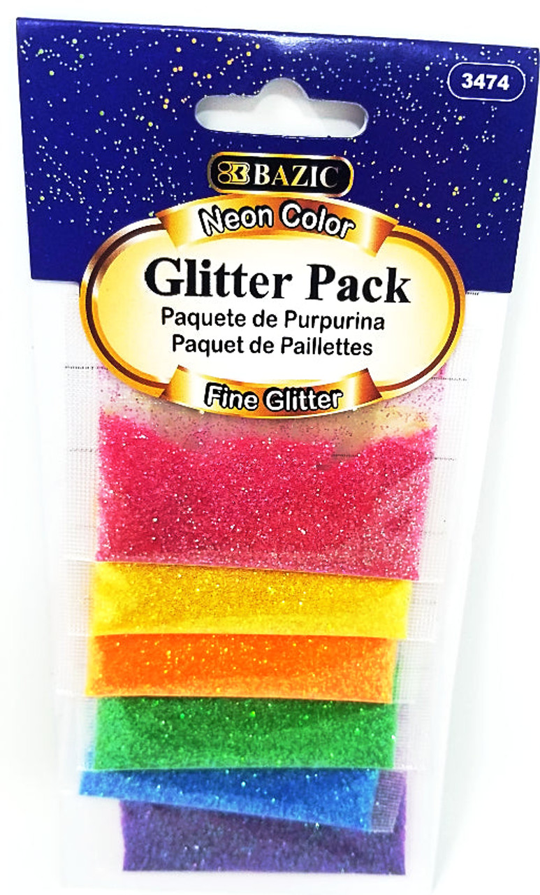 Neon Glitter Shakers (Pack of 6) Craft Supplies Neon