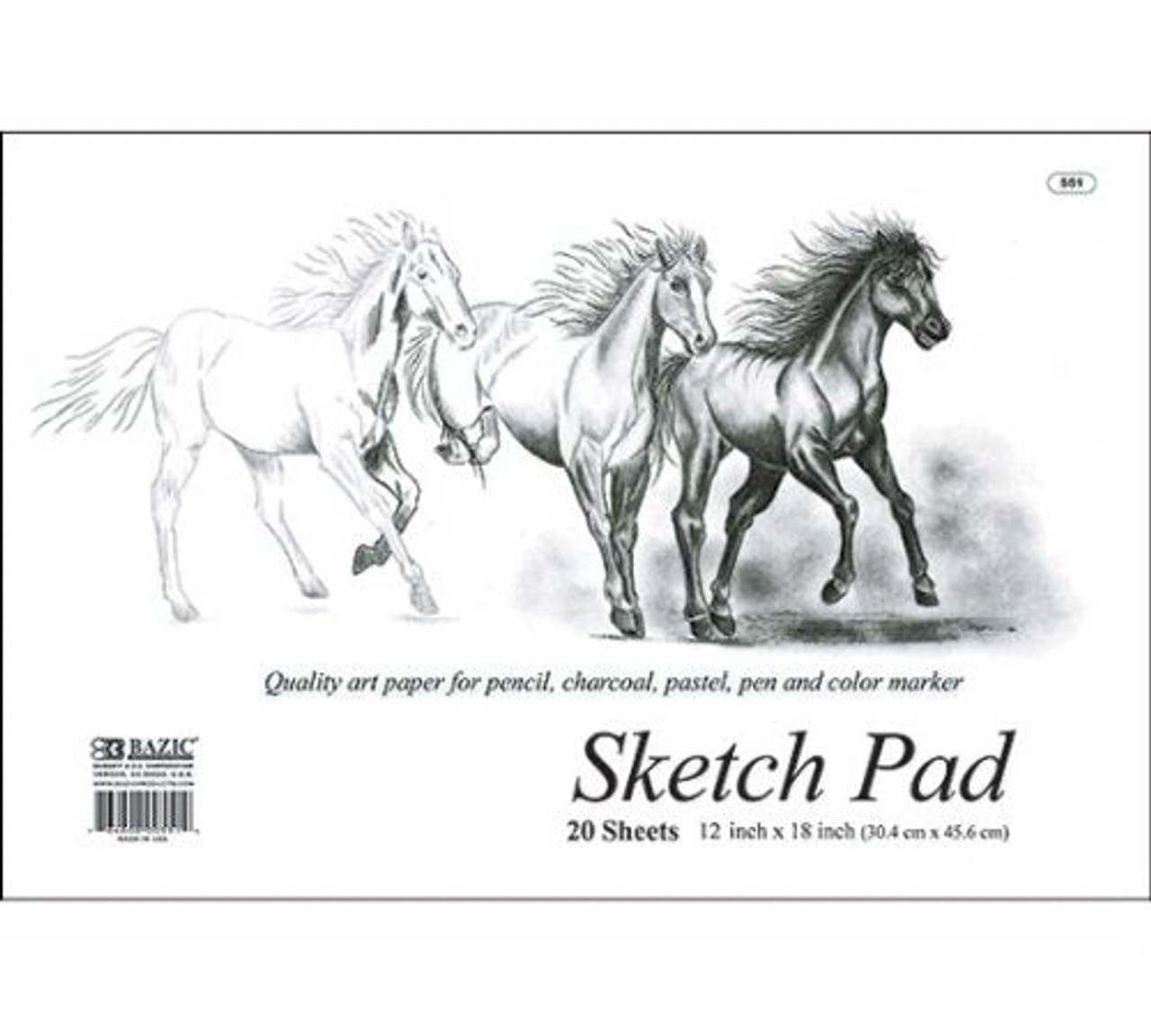 Bazic 30 Ct. 9 x 12 Top Bound Spiral Premium Sketch Pad