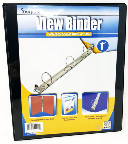 HARD VIEW BINDER 1" BLACK