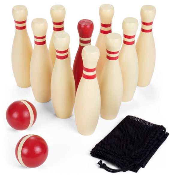 Wooden Lawn Bowling Set