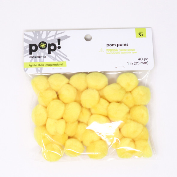 POMS YELLOW 1IN 40PC