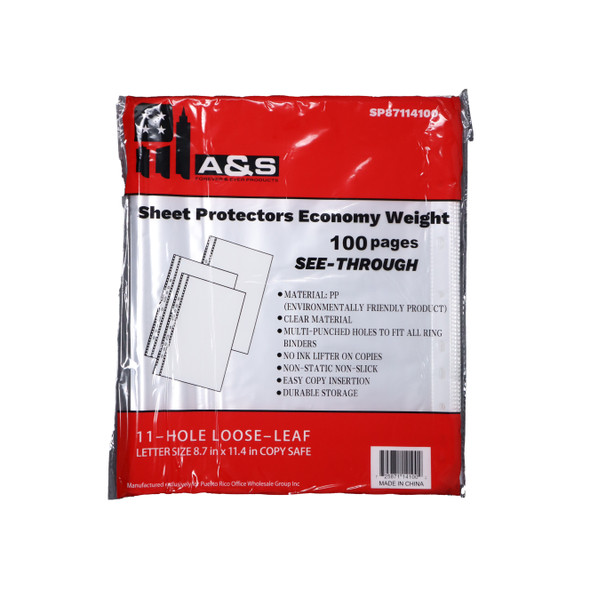 ECONOMY WEIGHT POLY SHEET PROTECTORS CLEAR