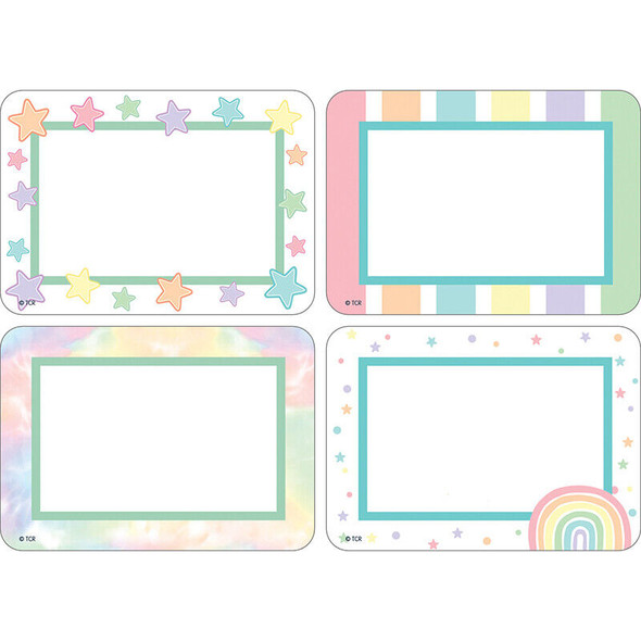 Pastel Pop Name Tags/Labels 36 pcs