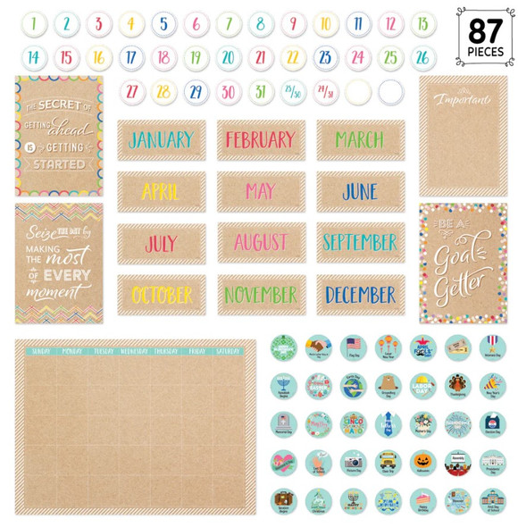 Krafty Pop Calendar Set Bulletin Board 87pcs