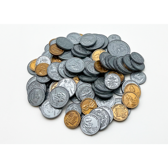 PLAY MONEY:ASSORTED COINS 110 PC
