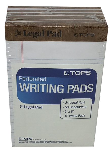 PADS 5" X 8" WHITE PQT.12 20364