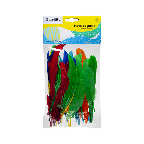 PLUMAS DE COLORES 60 PIECES