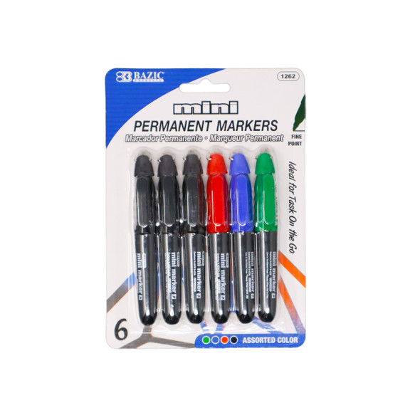 ASSORTED COLOR MINI FINE POINT PERMANENT MARKERS W