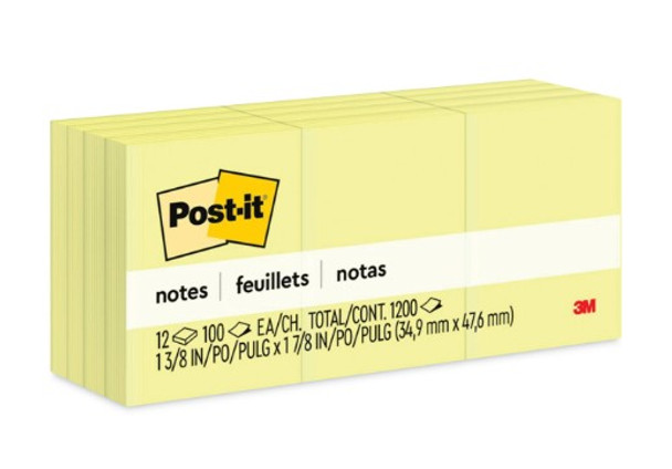 POST IT NOTE YELLOW 1-1/2" X 2"