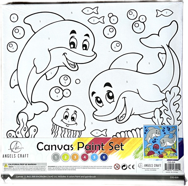 Dolphin Design Canvas Paint Set