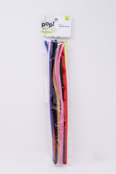 CHENILLE STEMS MULTI 6MM 25PC