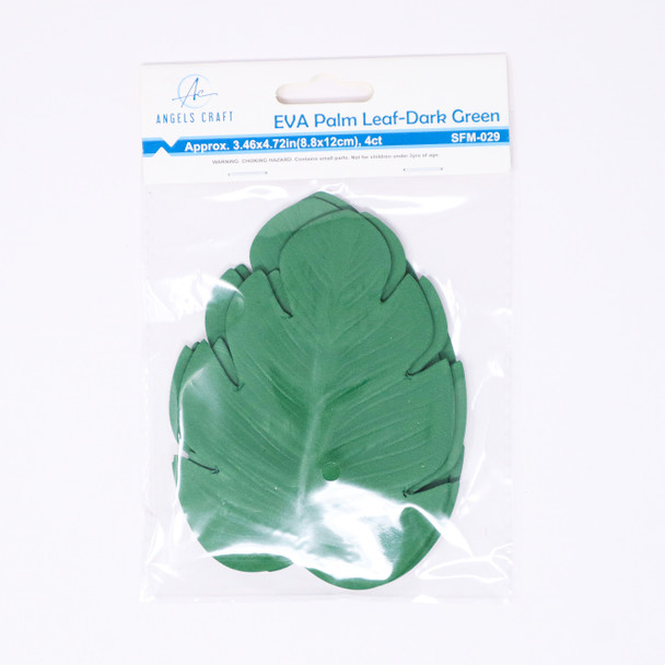 4 ct. EVA Palm leaf decoration-Dark Green