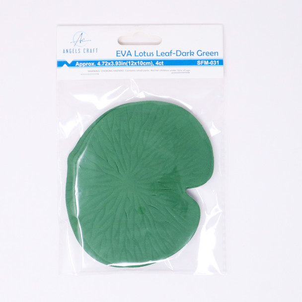 4 ct. EVA Lotus leaf decoration, Dark Green