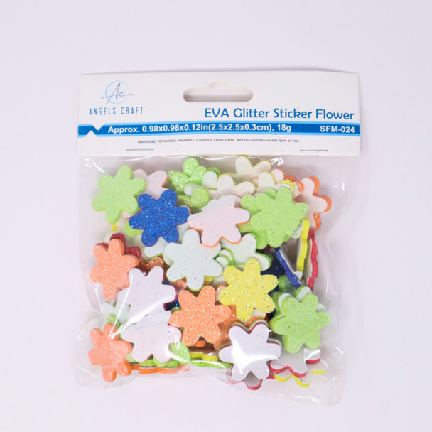 EVA glitter sticker-Flower, Approx. 0.98x0.98x0.12