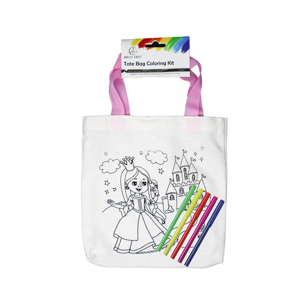 Tote Bag Coloring Kit -Princess 8.5" x 8.5"