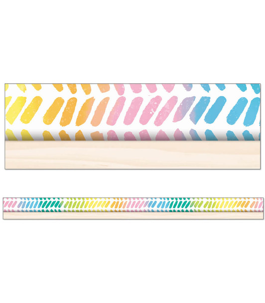 Watercolor Chevron Straight Border