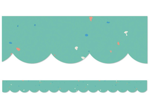 Speckled Teal Scalloped Bulletin Board Borders