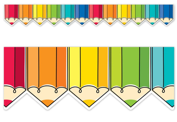 Core Decor Colorful Doodle Pencils Border 48'