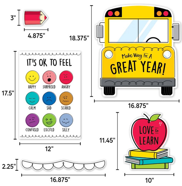 Core Decor Ready for School Bulletin Board 41pcs