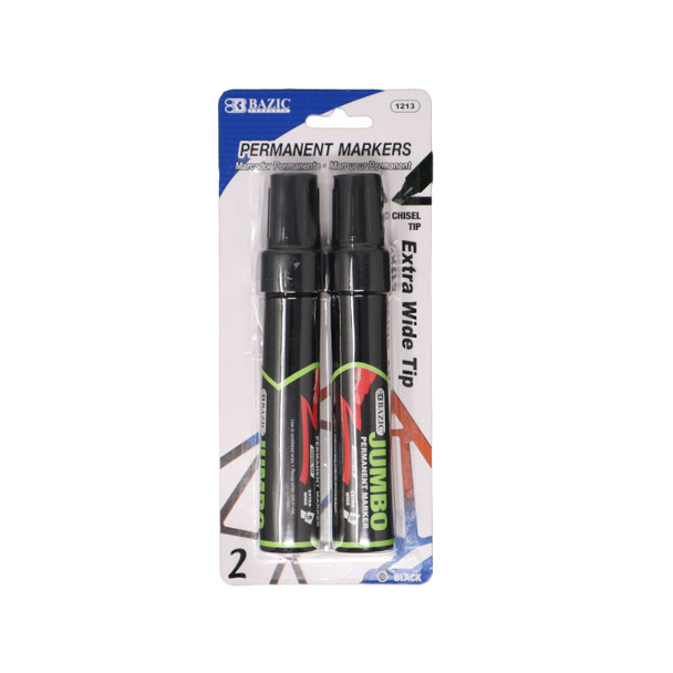 8 mm Jumbo Chisel Tip Permanent Markers (2/Pack)