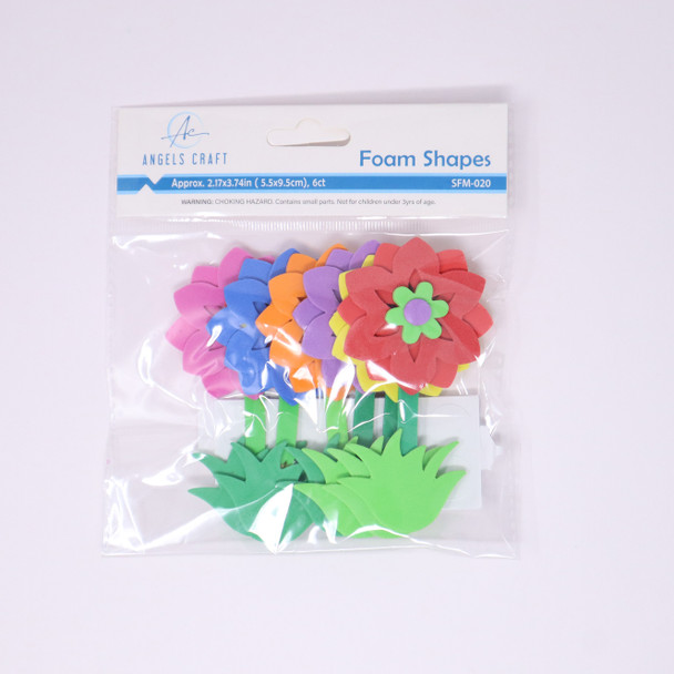 FLOWERS FOAM SHAPES 6CT