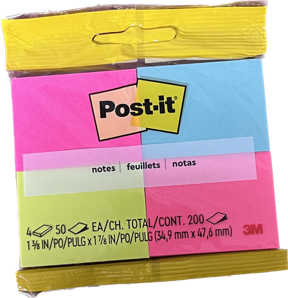 POST IT NOTE 1-3/8" X 1-7/8" ASST