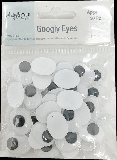 GOOGLY EYES OVAL 50 PC