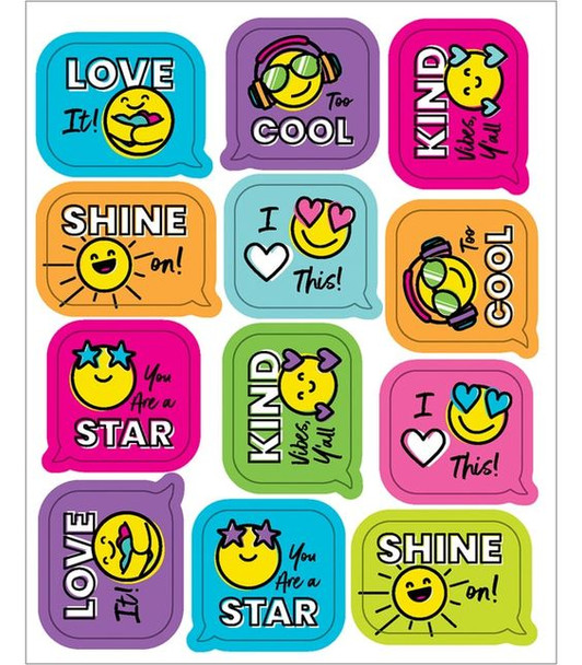 SMILEY FACES MOTIVATIONAL STICKERS 72PCS