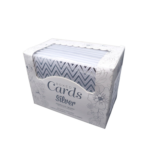 Boxes Cards and Envelope Silver Foil 80pcs