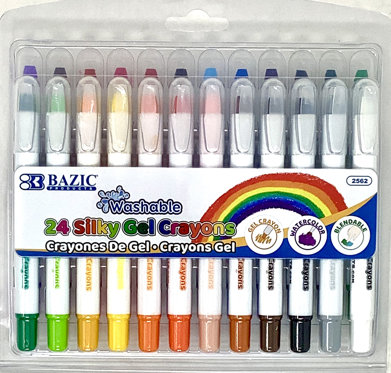 Silky Gel Crayons 24 Color  Bazic Products Bazic Products