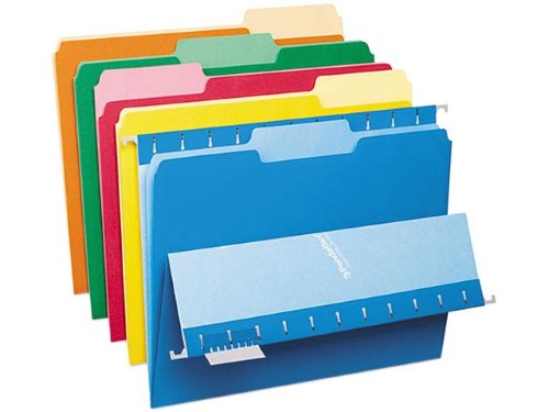 FOLDER INTERIOR LETTER ASSORTED COLORS BOX/100 - JA Riollano