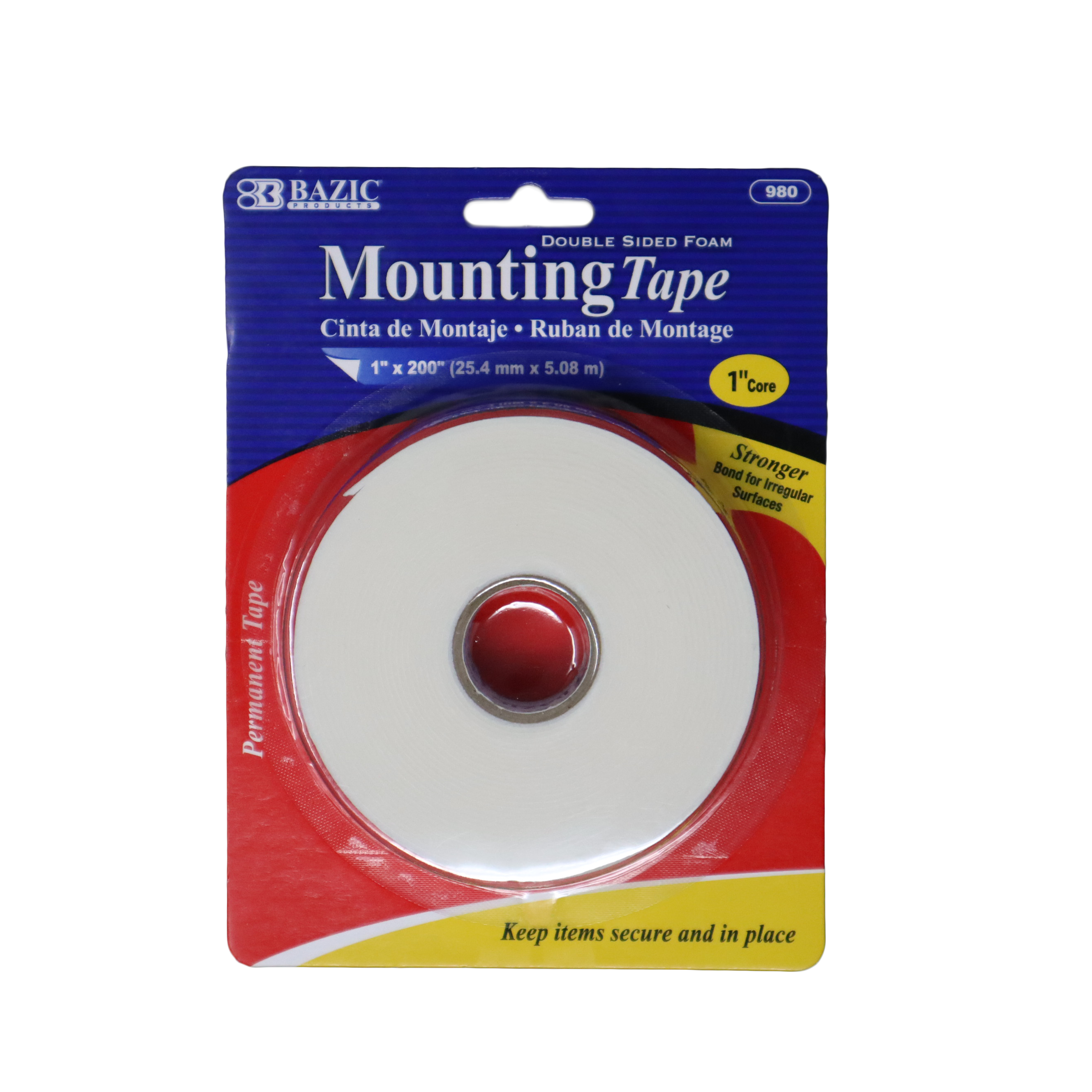 BAZIC 1 X 200 Double Sided Foam Mounting Tape Bazic Products