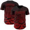 Personalized Baseball Jersey Halloween Spider Net Bats Party Costume Ideas - Black Red
