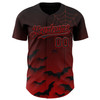 Personalized Baseball Jersey Halloween Spider Net Bats Party Costume Ideas - Black Red