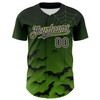 Personalized Baseball Jersey Halloween Spider Net Bats Party Costume Ideas - Green Purple