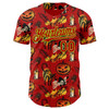 Personalized Baseball Jersey Halloween Pumpkin Doodle Party Costume Ideas - Red Neon Green