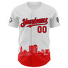 Personalized Baseball Jersey Urban City Edition Sports - White Fire Red