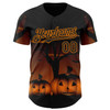 Personalized Baseball Jersey Halloween Spooky Pumpkin - Black Bay