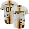 Personalized Baseball Jersey Halloween Spooky Bat Stripe - White Black