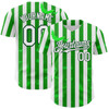 Personalized Baseball Jersey Halloween Spooky Bat Stripe - White Green
